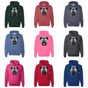 Wild custom apparel colorful pug dj pop culture mens hoodies