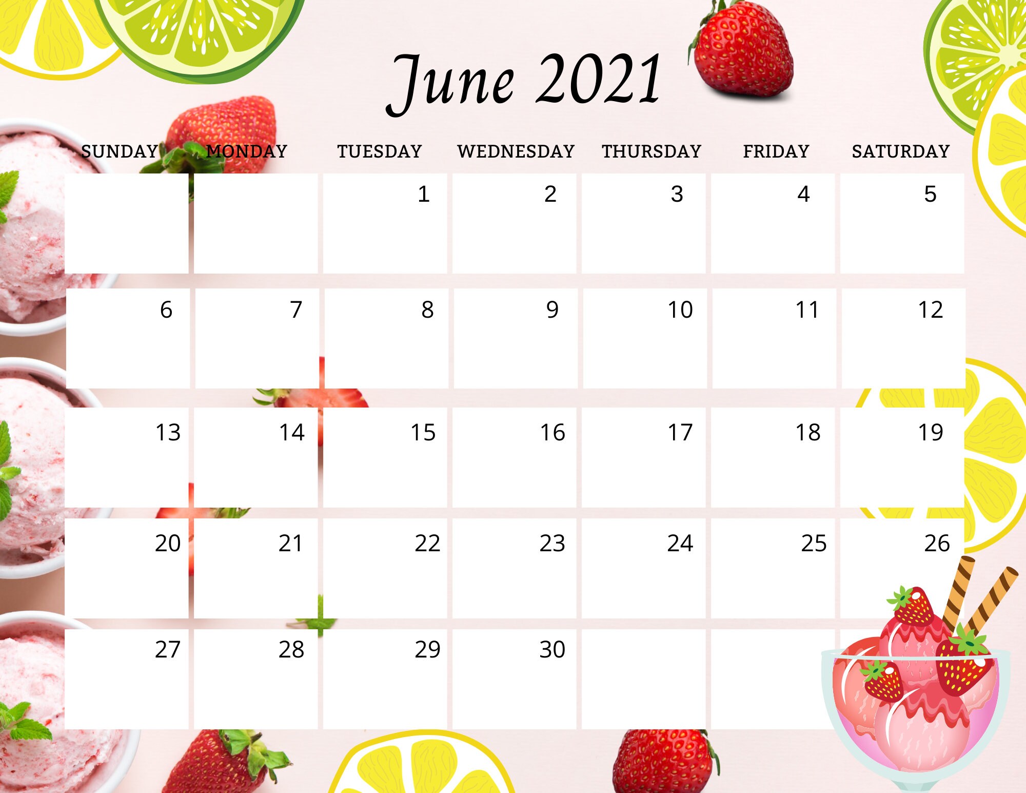 june 2021 calendar cute colorful calendar fresh etsy