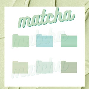 Macbook Folder Icons Pastel/Green/ Matcha PNG Files