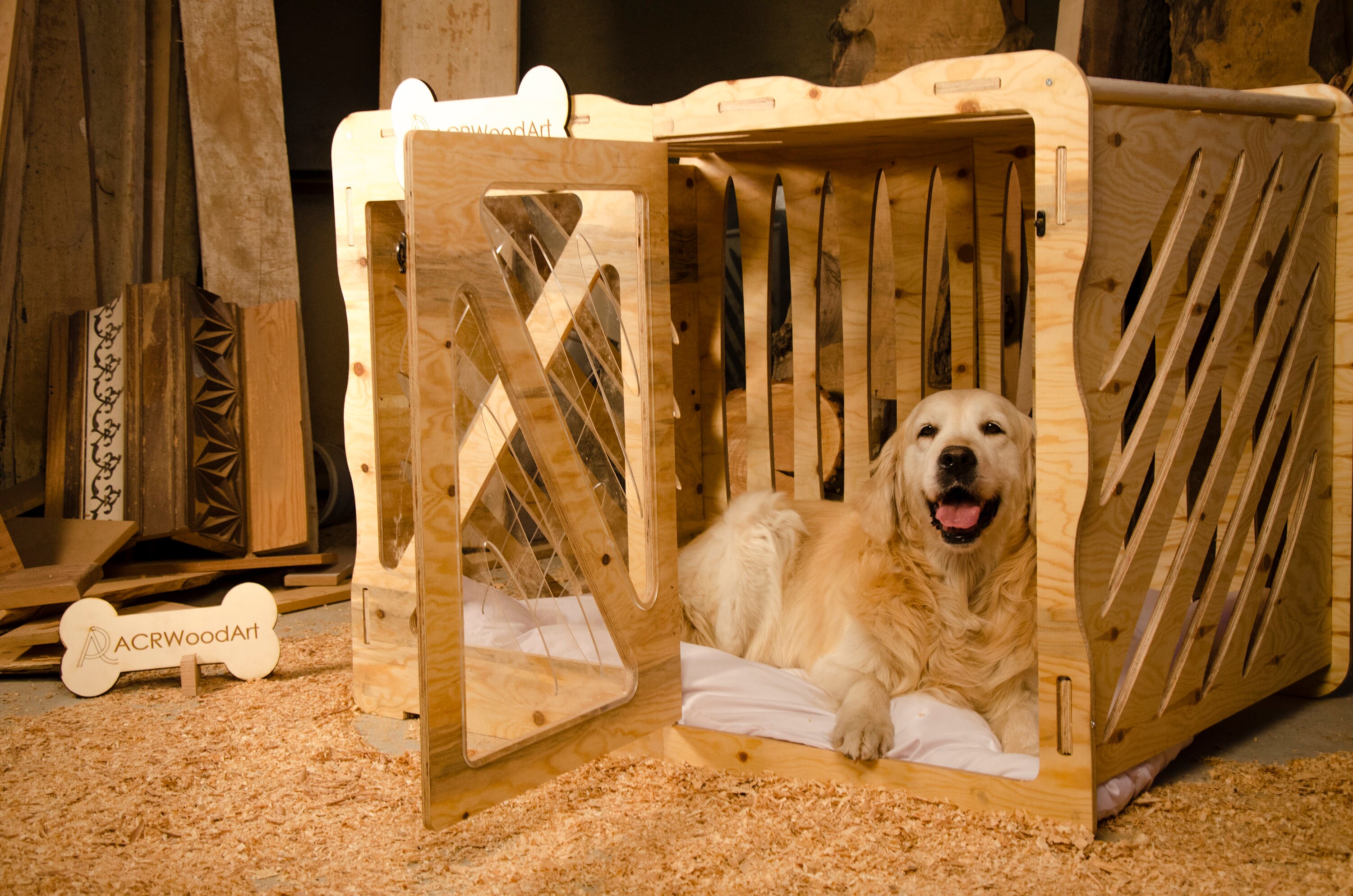 Moderne Hundehütte Holzhaus Hundezwinger Hundebett | Etsy