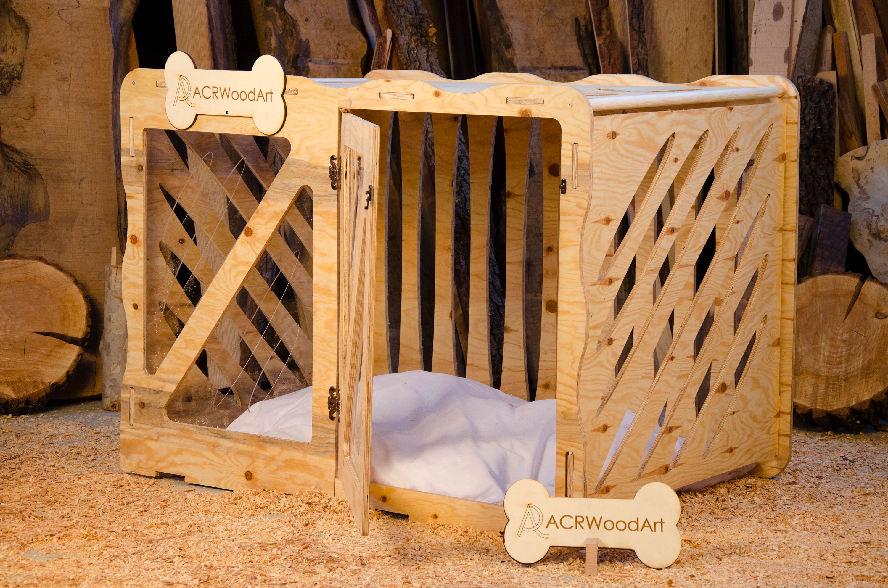 Moderne Hundehütte Holzhaus Hundezwinger Hundebett | Etsy