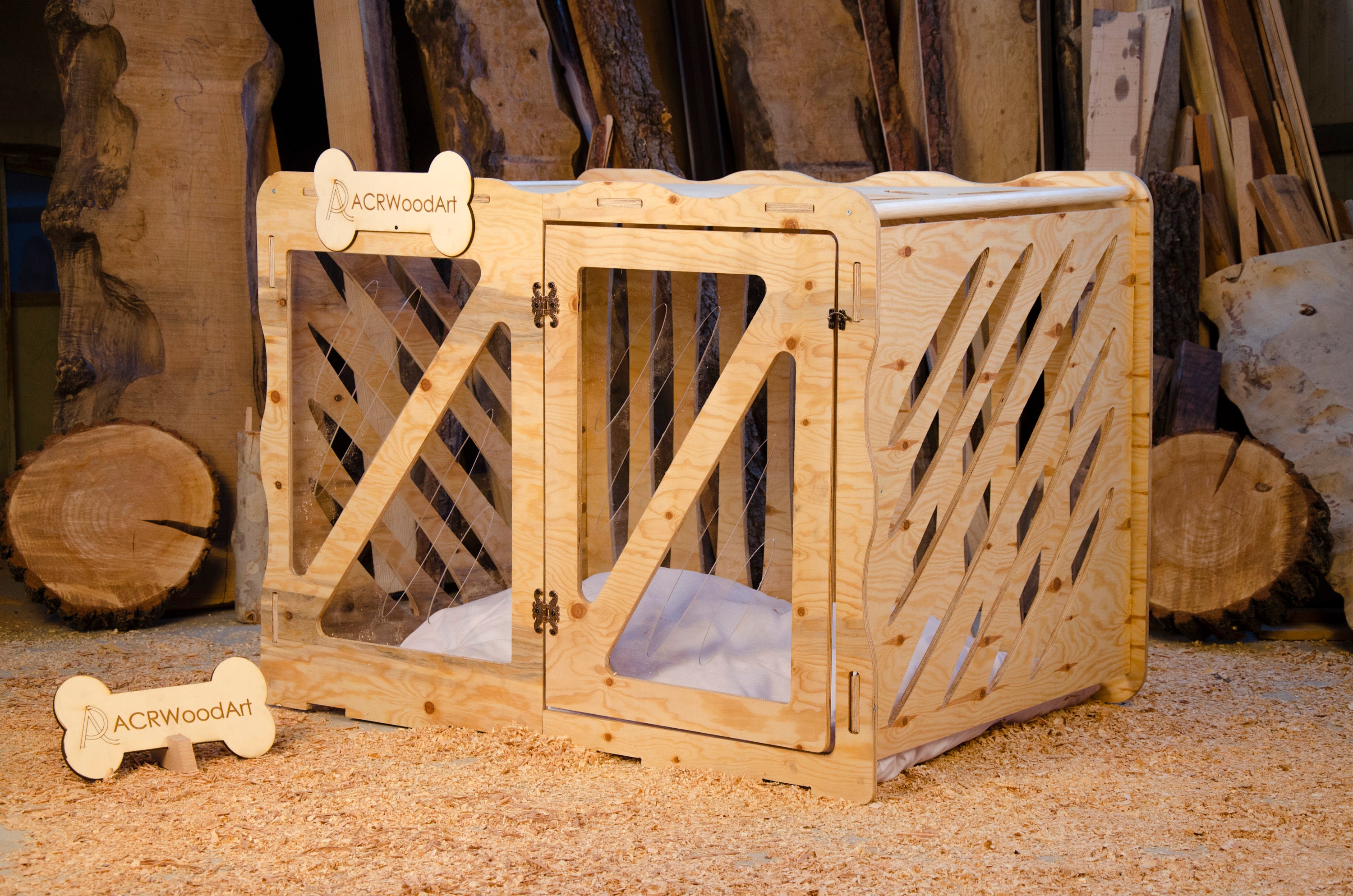 Moderne Hundehütte Holzhaus Hundezwinger Hundebett | Etsy