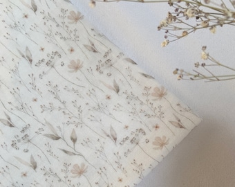 Wildflower Muslin Burp Cloth – Neutral Floral Baby Square