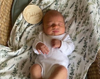 Eucalyptus Baby Swaddle Blanket, Large Muslin Cotton Receiving Blanket