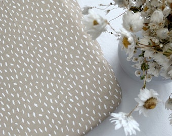 Bedside cot sheet beige and white polka dots for newborn,Beige and white bed sheet for next to me cot,Baby next to me crib bed sheet neutral