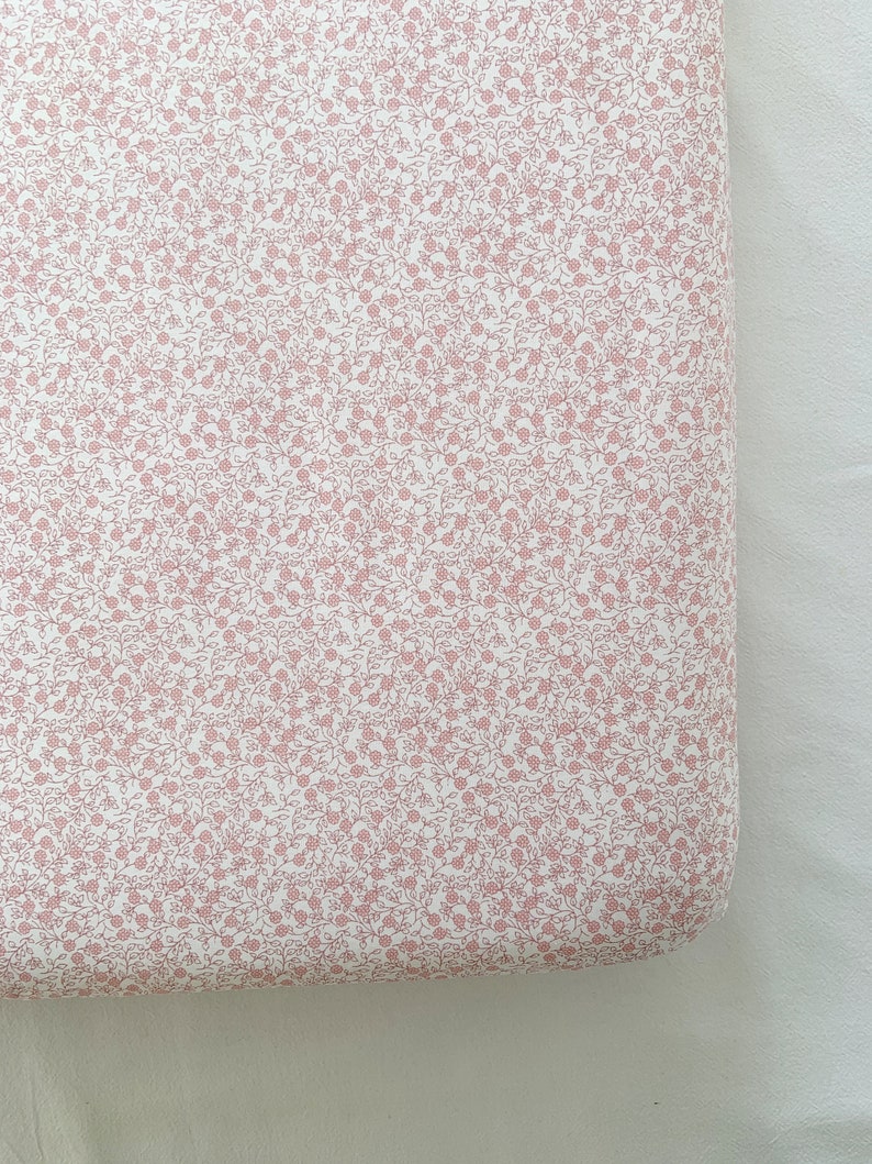 Pink Ditsy Floral Print Cot and Cot Bed Fitted Sheet for Girl, Pink