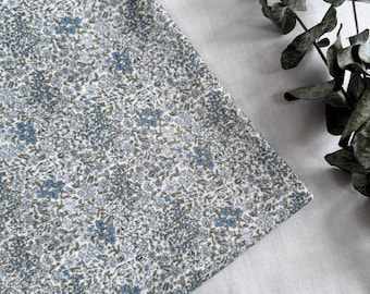 Blue Floral Muslin Burp Cloth: Luxury Newborn Baby Gift