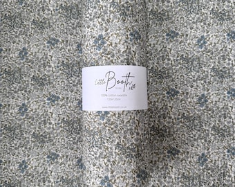 Blue Floral Baby Swaddle Blanket for Neutral Newborn Gift, Lightweight Muslin Blanket for Newborn, Handmade Breastfeeding Soft Muslin Wrap