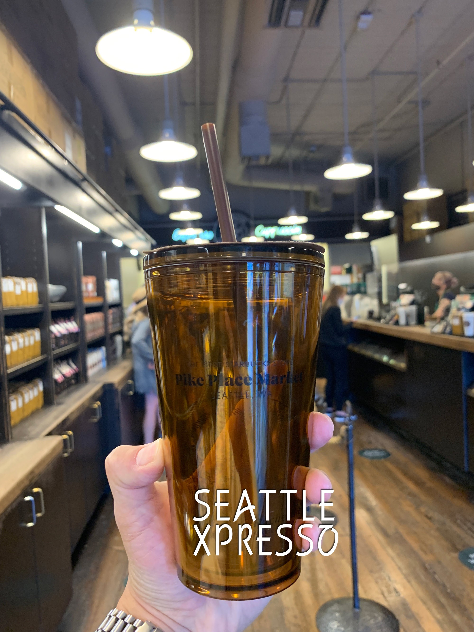 Starbucks 1912 Pike Place 硝子タンブラー ストロー付（The First 