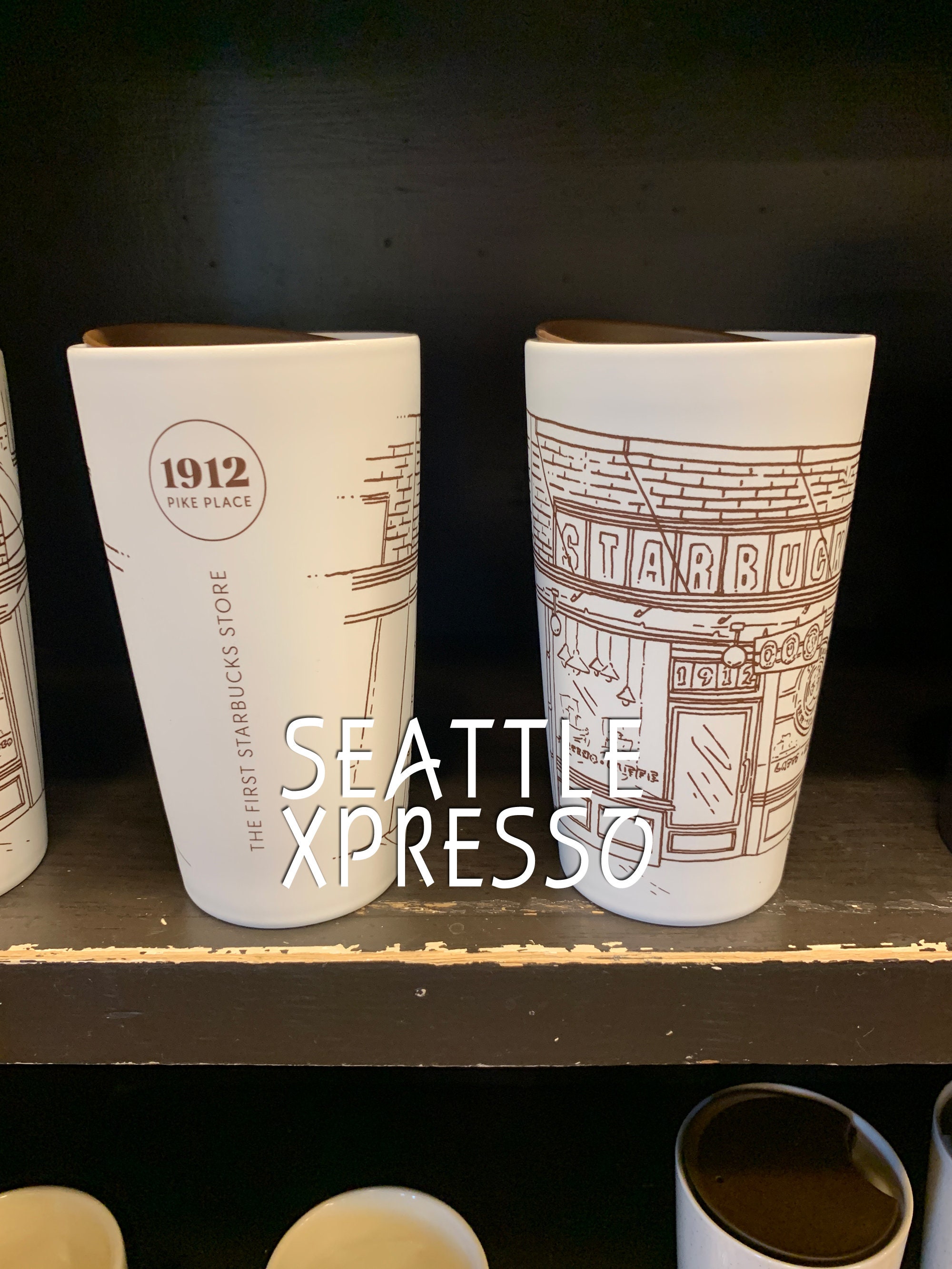 Starbucks Exclusive First Store - Taza de café de Seattle Pike Place,  logotipo original, 12 onzas líquidas