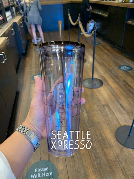 The First Starbucks Pike Place 1912 Recycled Glass Cold Cup 16 Oz