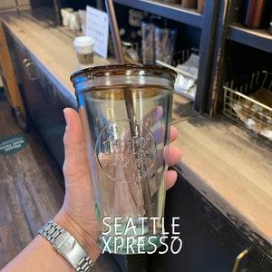 The First Starbucks Pike Place 1912 Recycled Glass Cold Cup 16 Oz