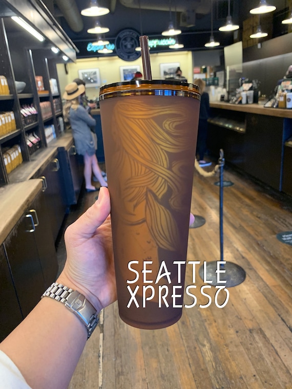The First Starbucks Pike Place 1912 Recycled Glass Cold Cup 16 Oz