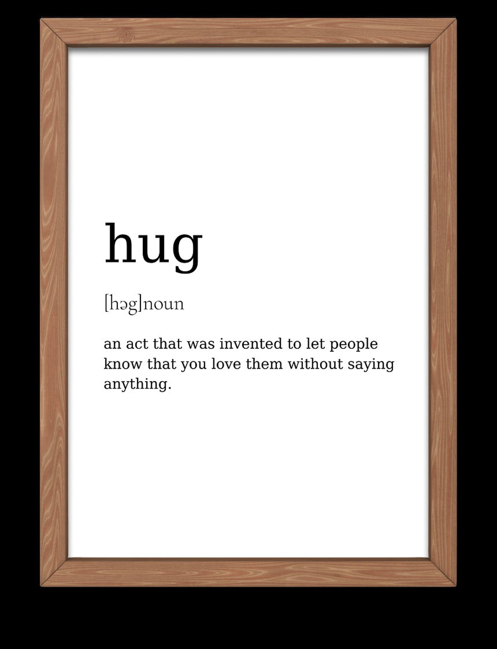 Hug Definition Print Gift for Hug Wall Art Print Definition Etsy