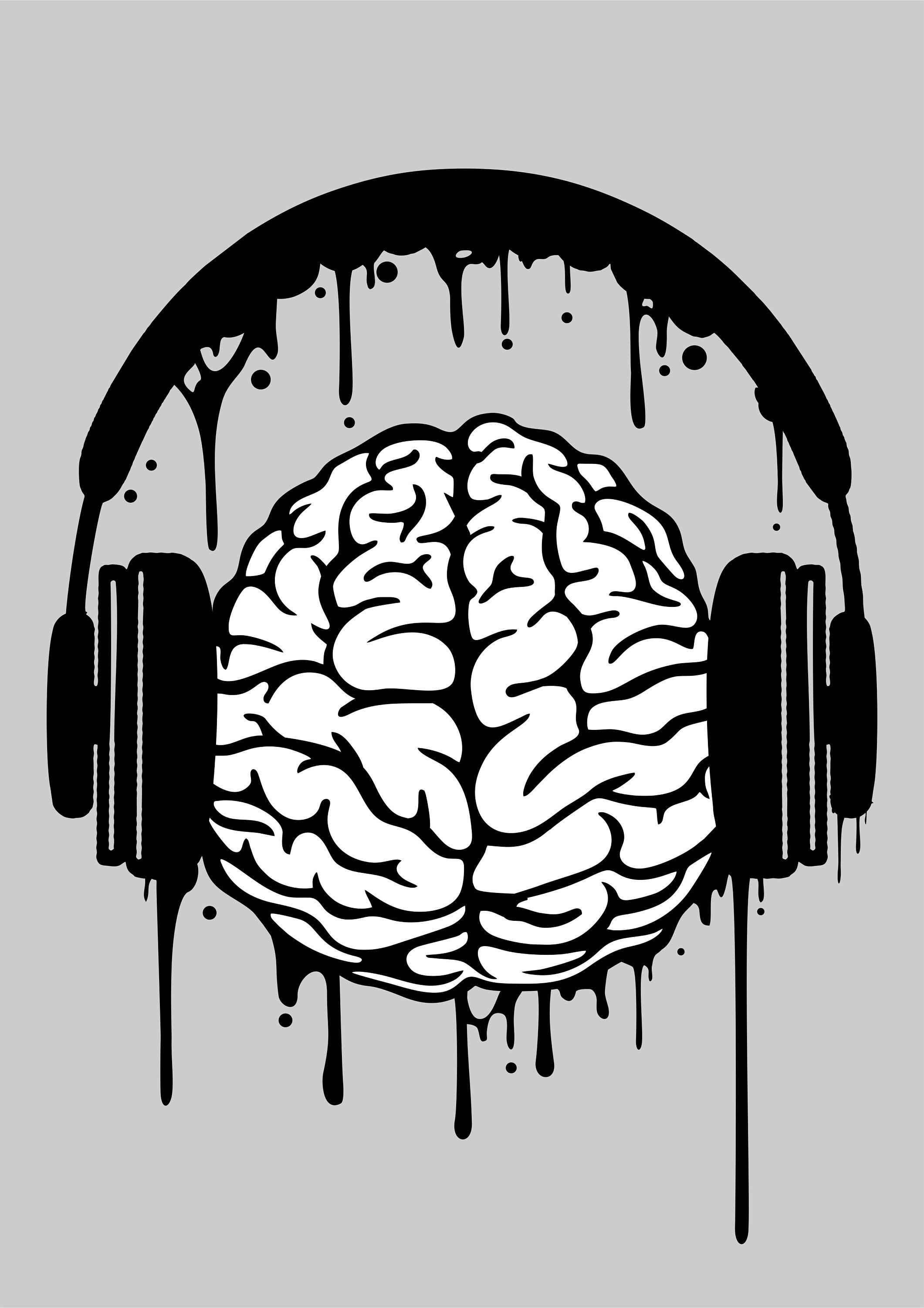 Headphones Brain Vector Abstract Design – Pop Culture