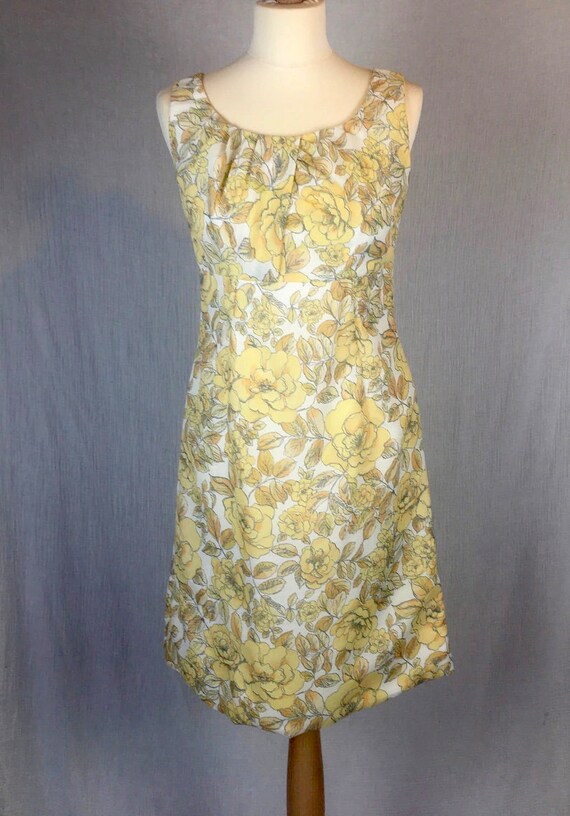 EU38 UK10 Vintage 1960s Alice Edwards Yellow Rose… - image 2