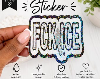 F*ck Ice Holographic Sticker |  | Laptop, Water Bottle, Tumbler Decal | Snarky Gift
