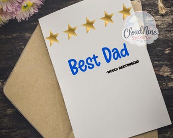 Funny Father's Day Card | "Dad Would Recommend" 5-Star Rating (Digital Download)