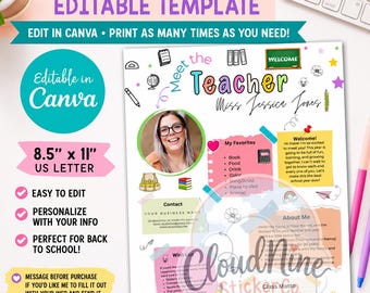 Editable Meet the Teacher Template | Back to School Welcome Letter | Printable Teacher Handout