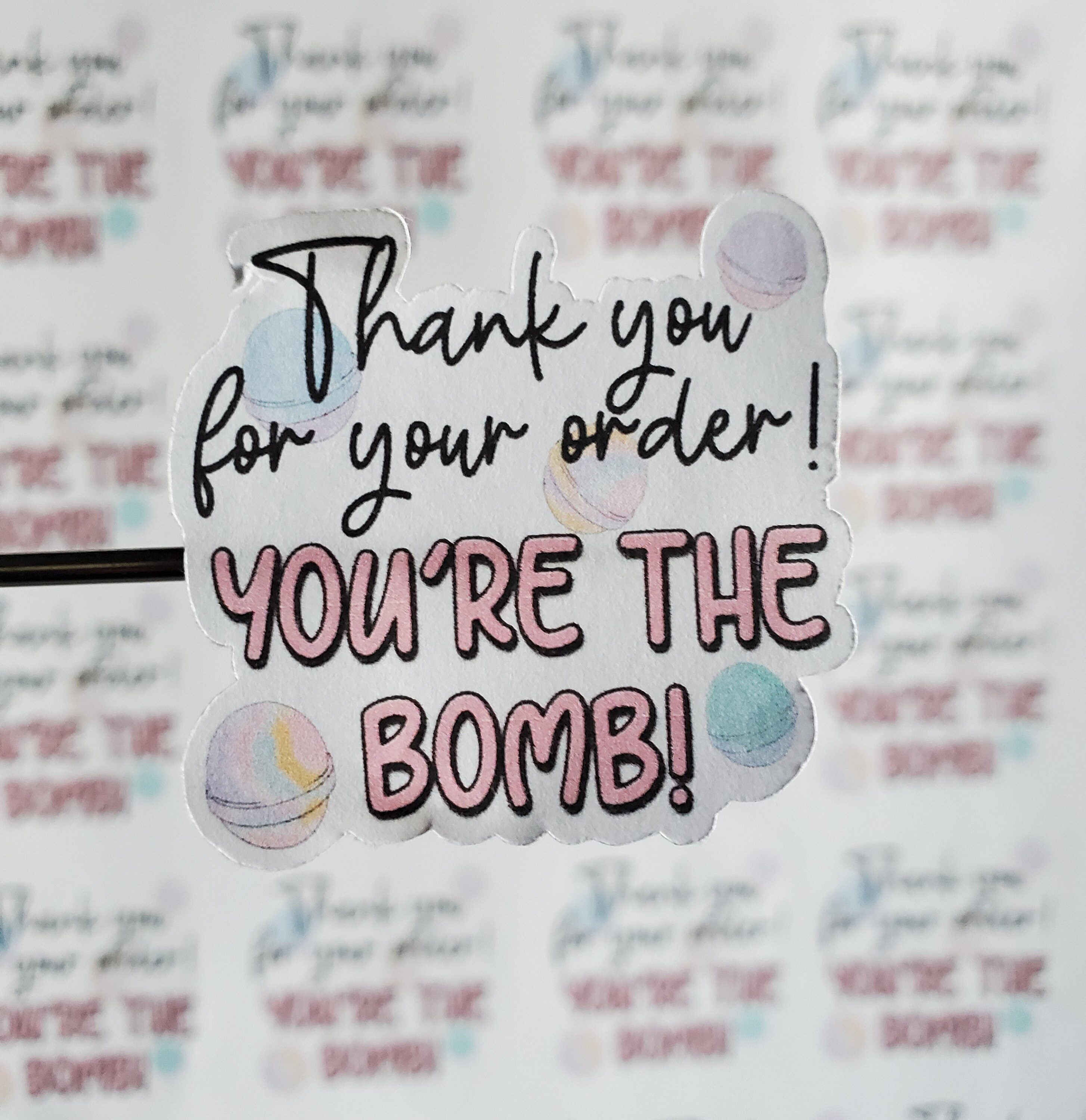 Bath Bomb Thank You Sticker Etsy