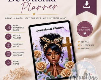 Christian Devotional Planner | Prayer Journal, Scripture Study (Digital Download)