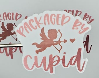 Pckged By Cupid; Miling Sticker; Smll Business Stickers