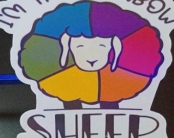Rainbow Sheep of the Family Sticker | Funny Family Sticker | Colorful Sheep Decal | Waterproof Vinyl Sticker | Cute Rainbow Lamb Sticker