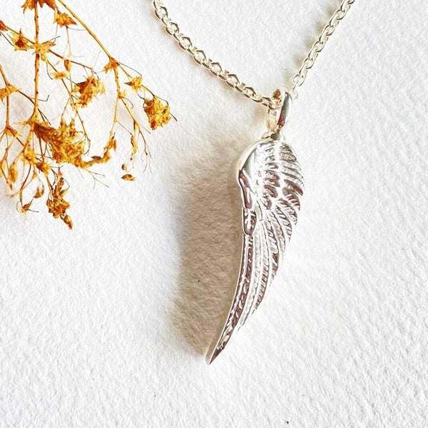 925 Sterling Silver Angel Wing Ashes Necklace,  Cremation jewelry, Cremation ashes jewelry, ashes jewellery, jewellery for ashes, silver urn