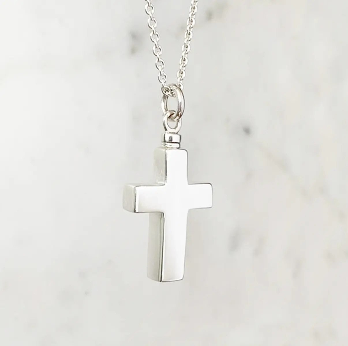 925 Sterling Silver Cross for Ashes Ashes Necklace Cremation Etsy