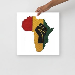 Pan African Colours / African Map Poster (no Frame)