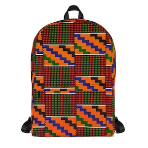 African Print (Kente) Backpack, Back to School bag, Canvas bag, Monogrammed
