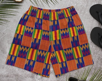 African print (Kente) Men&#39;s Athletic Long Shorts
