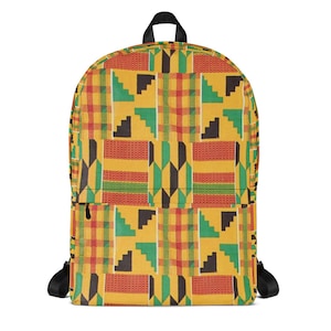 African Print (Kente) Backpack, Back to School bag, Canvas bag, Monogrammed