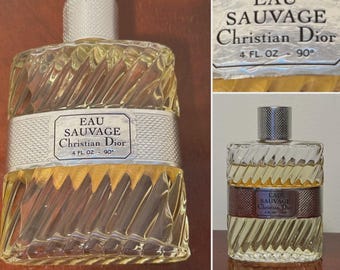 ヴィンテージ 本物 クリスチャン ディオール EAU SAUVAGE メンズ コロン スプラッシュ 4オンス フランス製 90%