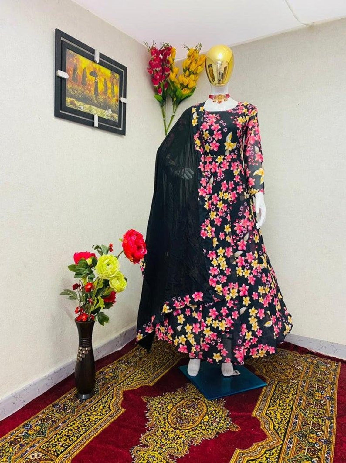 Punjabi Suit for women Rayon Printed kurti Indian kurti | Etsy