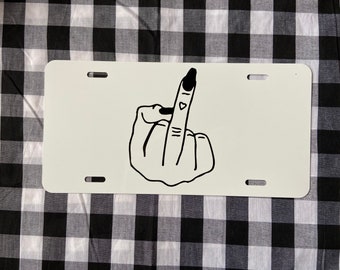 Girly middle finger funny front license plate | vanity plate | car tag | front license plate | vanity license plate | funny car tag