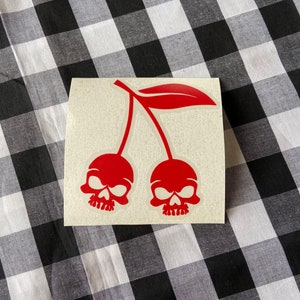 Cherry skulls vinyl decal | car decal | truck decal | laptop decal | skull decal | cherry skull decal