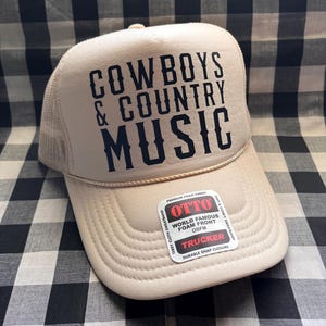 Cowboys und Country-Musik niedlicher Schaumstofffront Trucker-Hut | Retromütze | süße Trucker Mütze | Größe: M-L