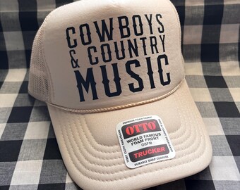 Cowboys and country music cute foam front trucker hat | trucker hat | cute trucker hat | western trucker hat
