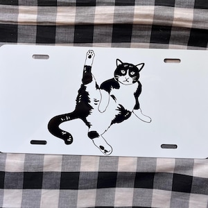 Sassy cat funny front license plate | car tag | vanity plate | funny car tag | funny vanity plate | cat car tag