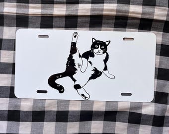 Sassy cat funny front license plate | car tag | vanity plate | funny car tag | funny vanity plate | cat car tag