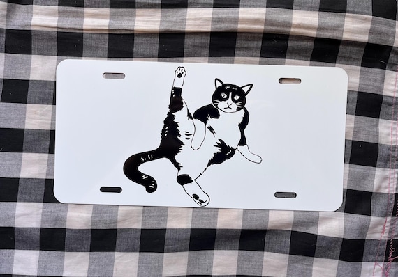 Sassy cat funny front license plate | car tag | vanity plate | funny car tag | funny vanity plate | cat car tag