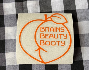 Peach Booty Vinyl Sticker Decal – BBW Thick Girls Phat Girls Junk In The Trunk – USA Made