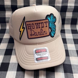 Howdy darlin cute patch foam front trucker hat | trucker hat | patch trucker hat | cute trucker hat | western trucker hat