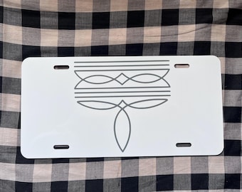 Boot stitch cute front license plate