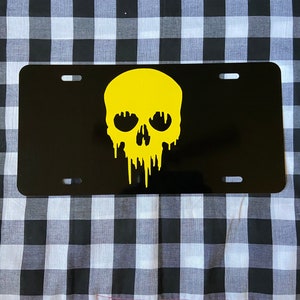 Drippy skull front license plate | car tag | vanity plate | car plate | truck plate | front car plate | front vanity plate | skull car tag