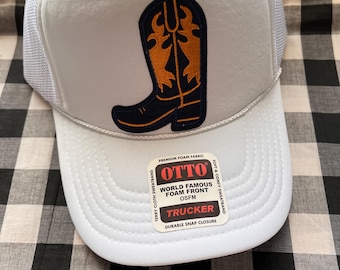 Cowboy boot patch cute foam front trucker hat | cute trucker hat | trucker hat | cowboy trucker hat