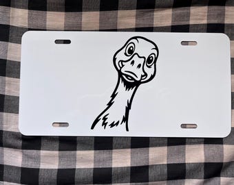 Funny Duck Vanity License Plate – Cute Farm Animal Car Accessory, Country Girl Truck Plate, Peeking Duck Vinyl Design for Car, Truck