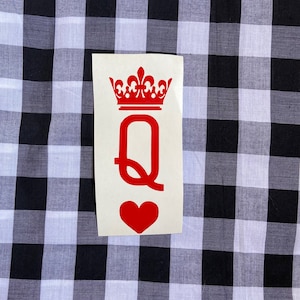 Queen of hearts handmade vinyl decal | handmade decal | queen of hearts | vinyl decal | car decal | truck decal | laptop decal