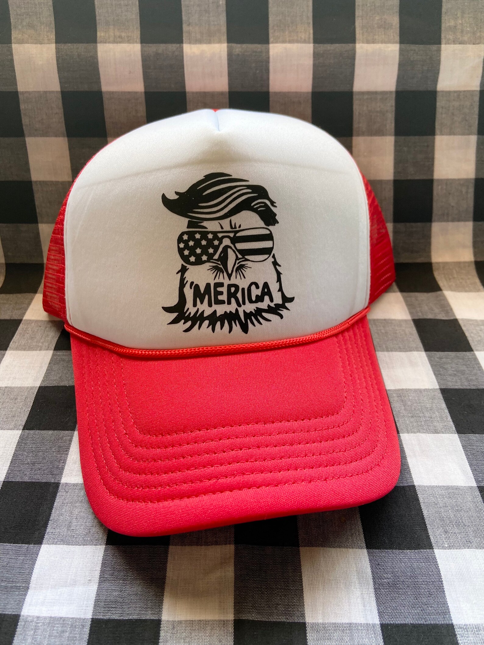 Merica Eagle Funny Foam Front Trucker Hat Funny Trucker Hat Etsy